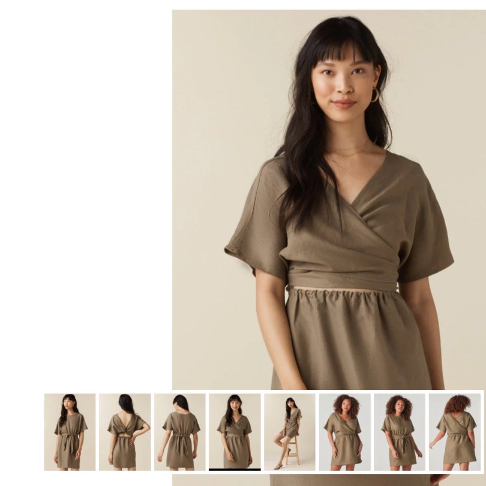 Medium Vetta Convertible Wrap Mini Dress NWT in Dark Khaki